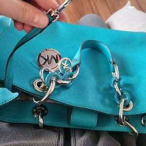 Michael Kors teal Cynthia Satchel Handbag
